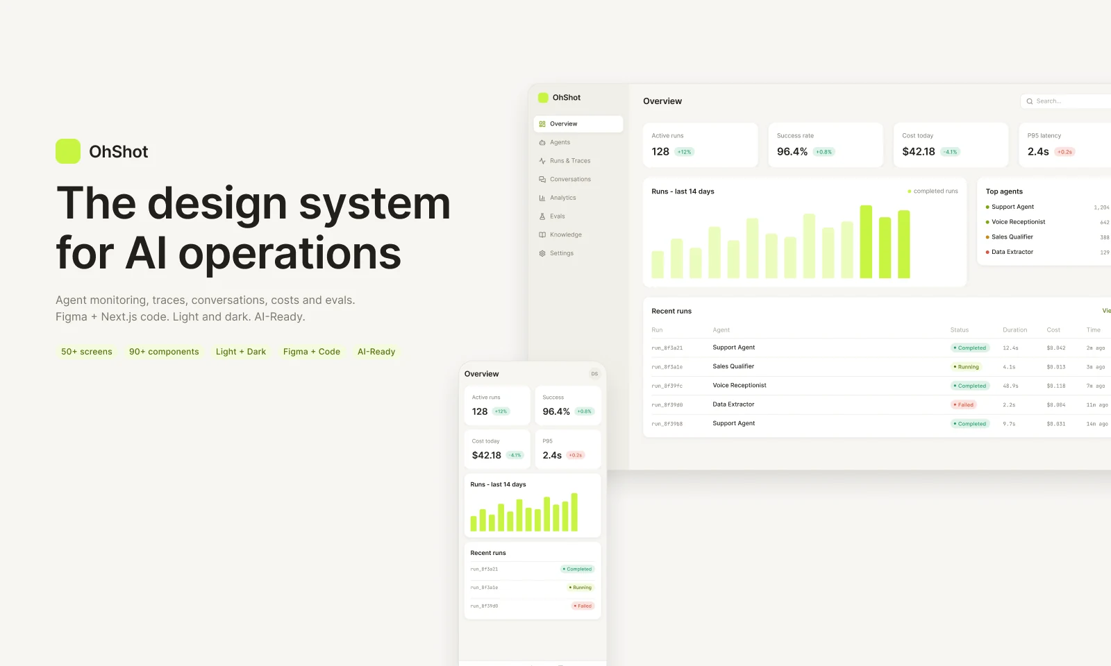 OhShot Agents - AI Agent Dashboard UI Kit